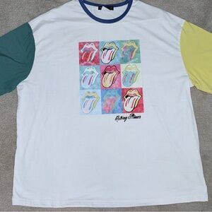 SHEIN White and Blue Graphic Tee